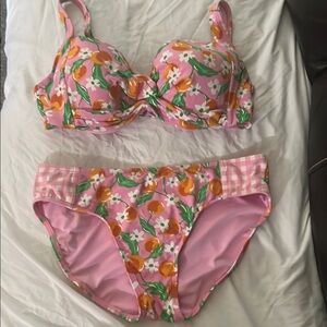 Floral & Gingham Draper James Pink Bikini Set